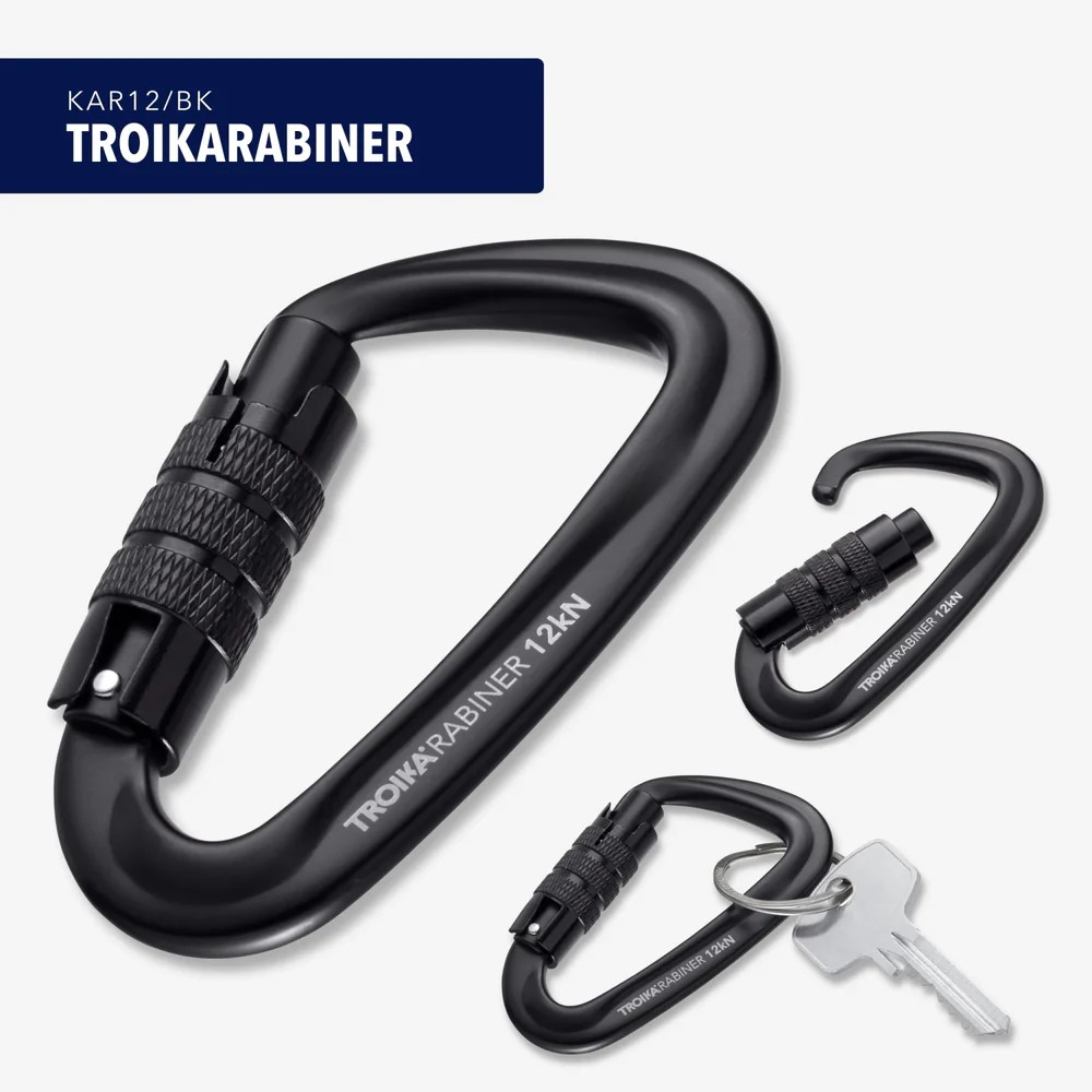 TROIKA KAR12/BK KARABINER Γάντζος αλουμινίου Μαύρος Αξεσουάρ