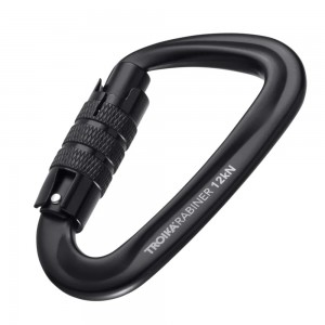 TROIKA KAR12/BK KARABINER Γάντζος αλουμινίου Μαύρος Αξεσουάρ