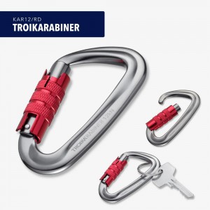 TROIKA KAR12/RD KARABINER Γάντζος αλουμινίου Κόκκινος Αξεσουάρ