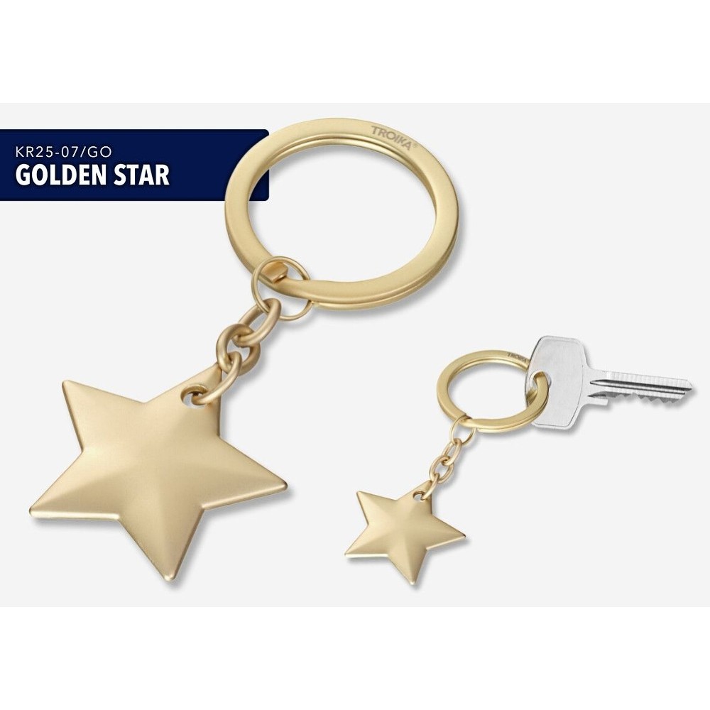 TROIKA KR25-07/GO Keyring GOLDEN STAR Μπρελόκ Αστέρι Χρυσό Αξεσουάρ