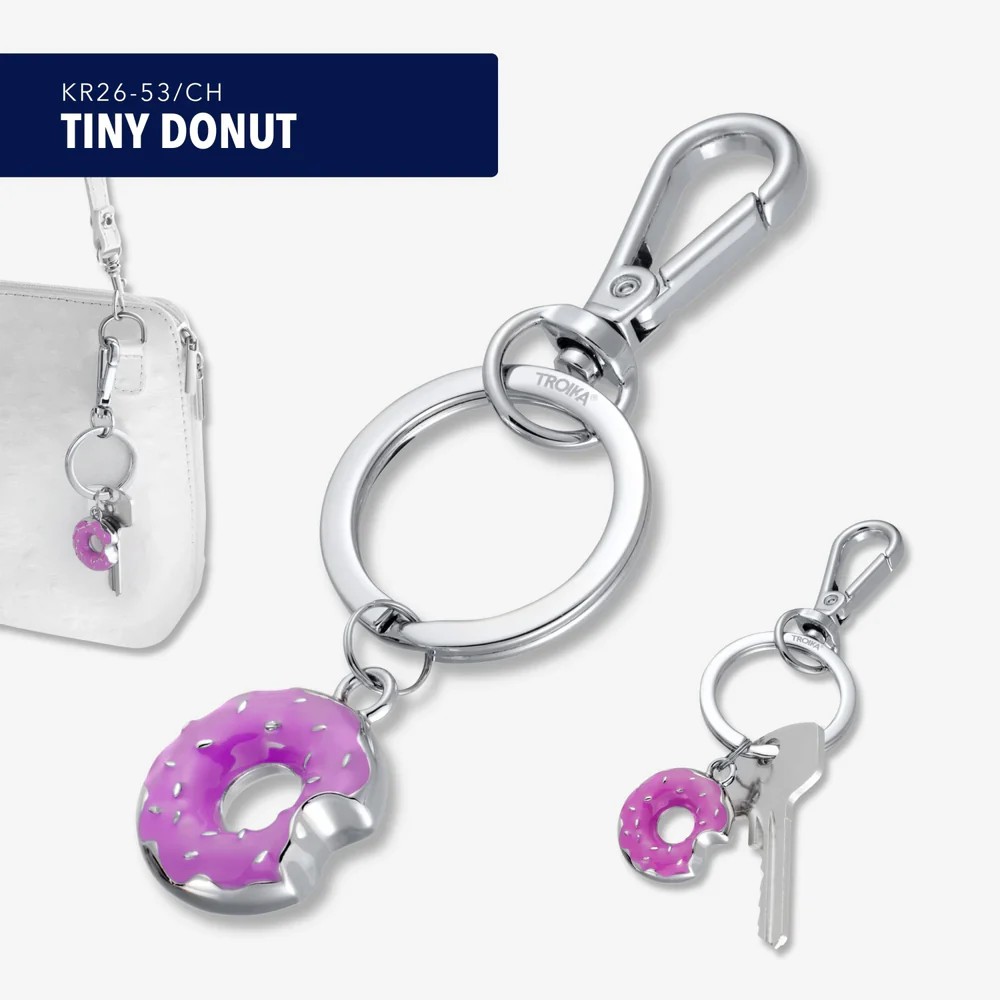 TROIKA KR26-53/CH TINY DONUT Keyring-Bag Charm Μπρελόκ Ντόνατ Ροζ Αξεσουάρ