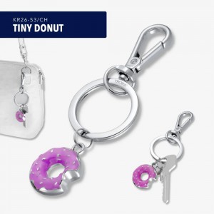 TROIKA KR26-53/CH TINY DONUT Keyring-Bag Charm Μπρελόκ Ντόνατ Ροζ Αξεσουάρ
