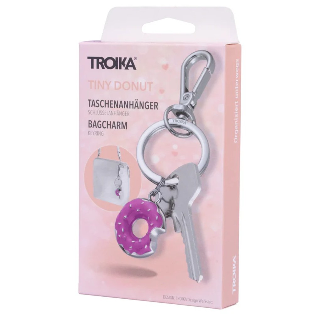 TROIKA KR26-53/CH TINY DONUT Keyring-Bag Charm Μπρελόκ Ντόνατ Ροζ Αξεσουάρ