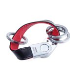 TROIKA KRG742/LE 3Keyring TWISTER STYLE RED PEPPER Μπρελόκ Δερμάτινο Μαύρο με κόκκινο 5