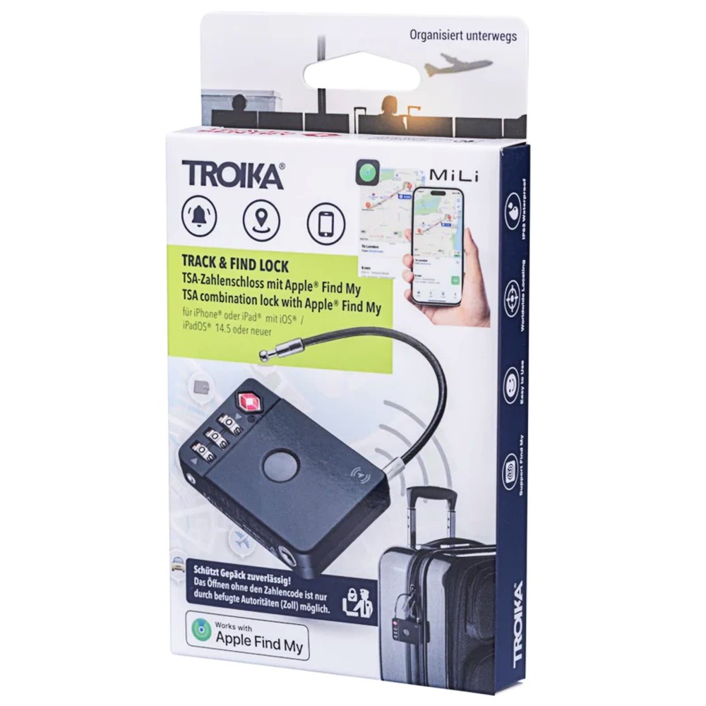 TROIKA LOK26/BK TRACK & FIND LOCK Κλειδαριά Αποσκευών TSA Μαύρη Είδη ταξιδιού