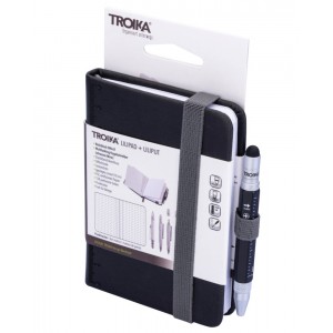 TROIKA NPP25/BK LILIPAD+LILIPUT Notebook Σημειωματάριο Τσέπης με Στυλό Μαύρο Αξεσουάρ