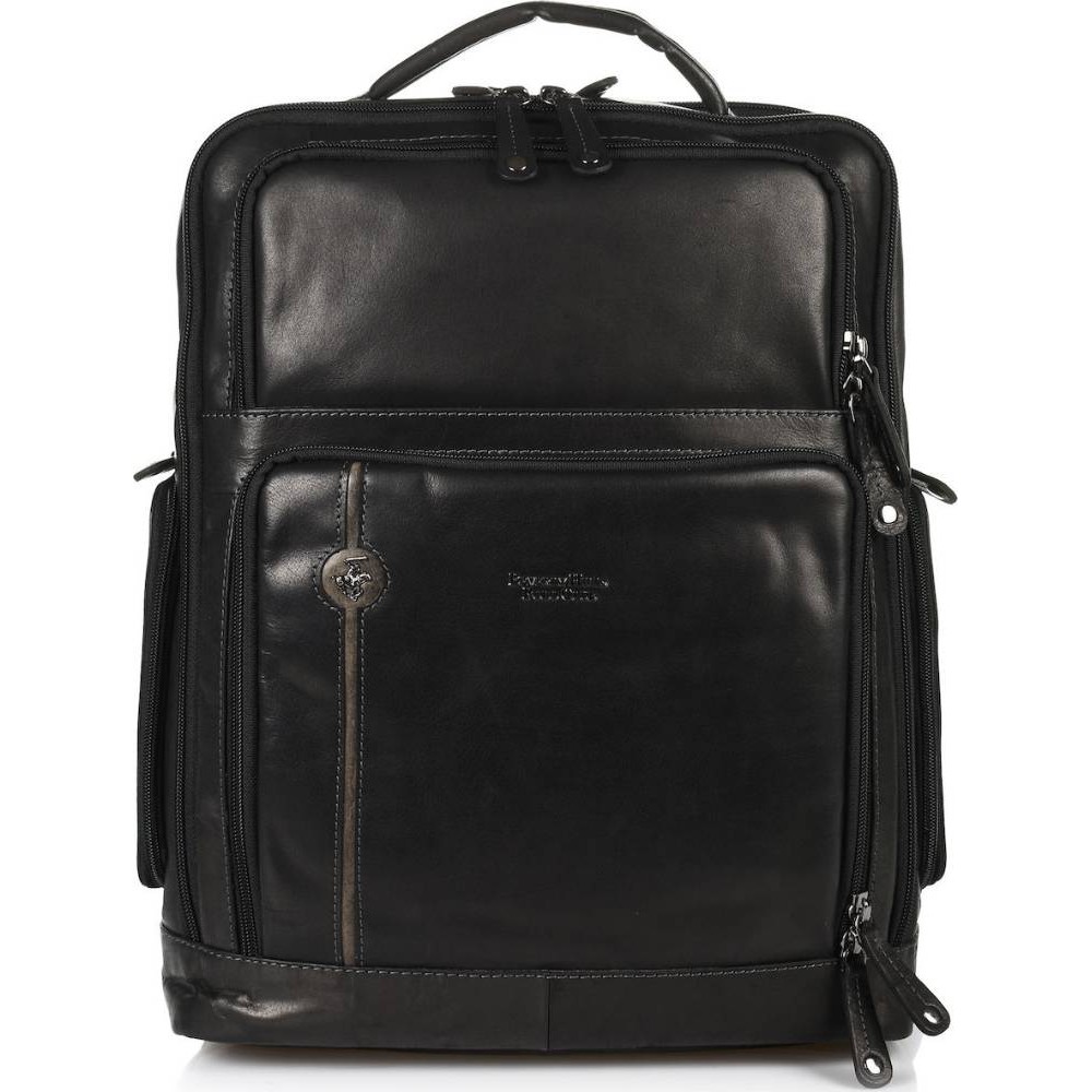 Beverly Hills Polo Club BH-385 Δέρμα Τσάντα πλάτης μαύρη Bags