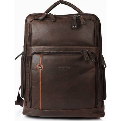 Beverly Hills Polo Club BH-385 Δέρμα Τσάντα πλάτης καφέ