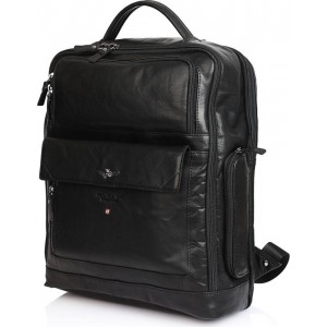 Aeronautica Militare ΑΜ-305 Δερμάτινο Σακίδιο πλάτης black Bags