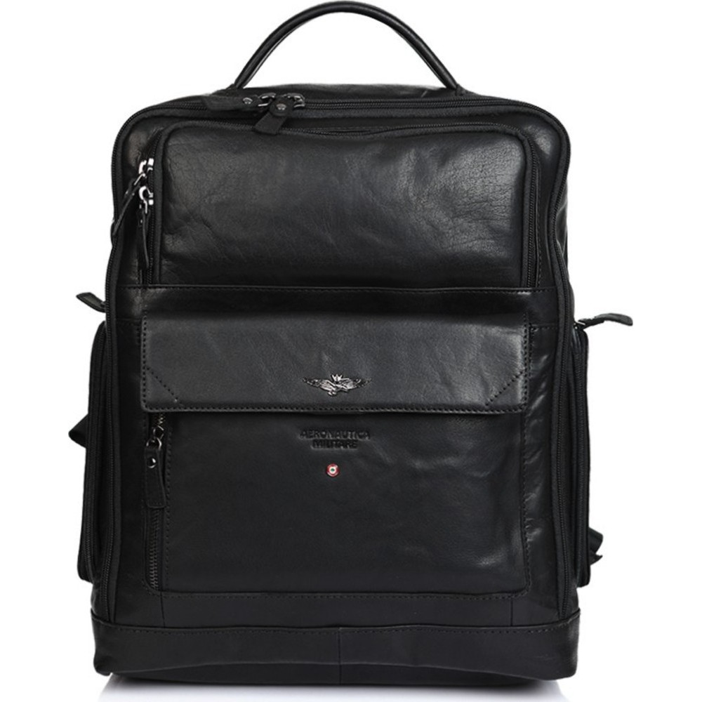 Aeronautica Militare ΑΜ-305 Δερμάτινο Σακίδιο πλάτης black Bags
