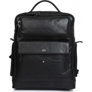 Aeronautica Militare ΑΜ-305 Δερμάτινο Σακίδιο πλάτης black Bags