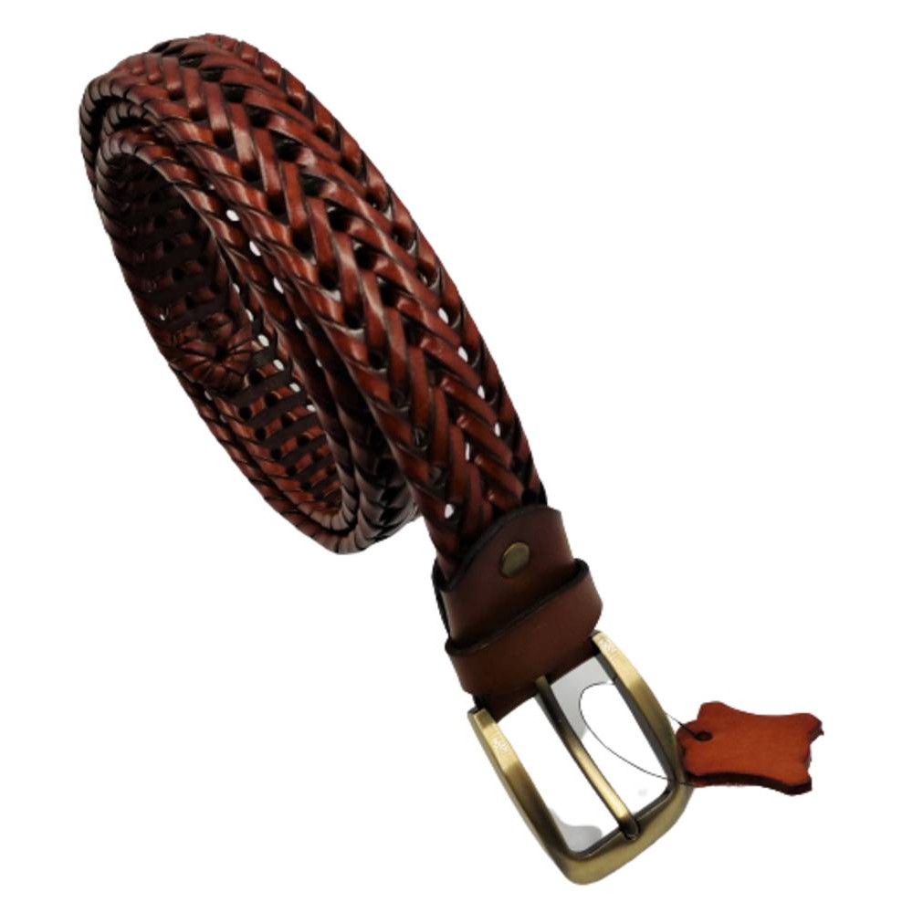 Ζώνη Δέρμα Ανδρική 100032 πλεκτη ταμπά