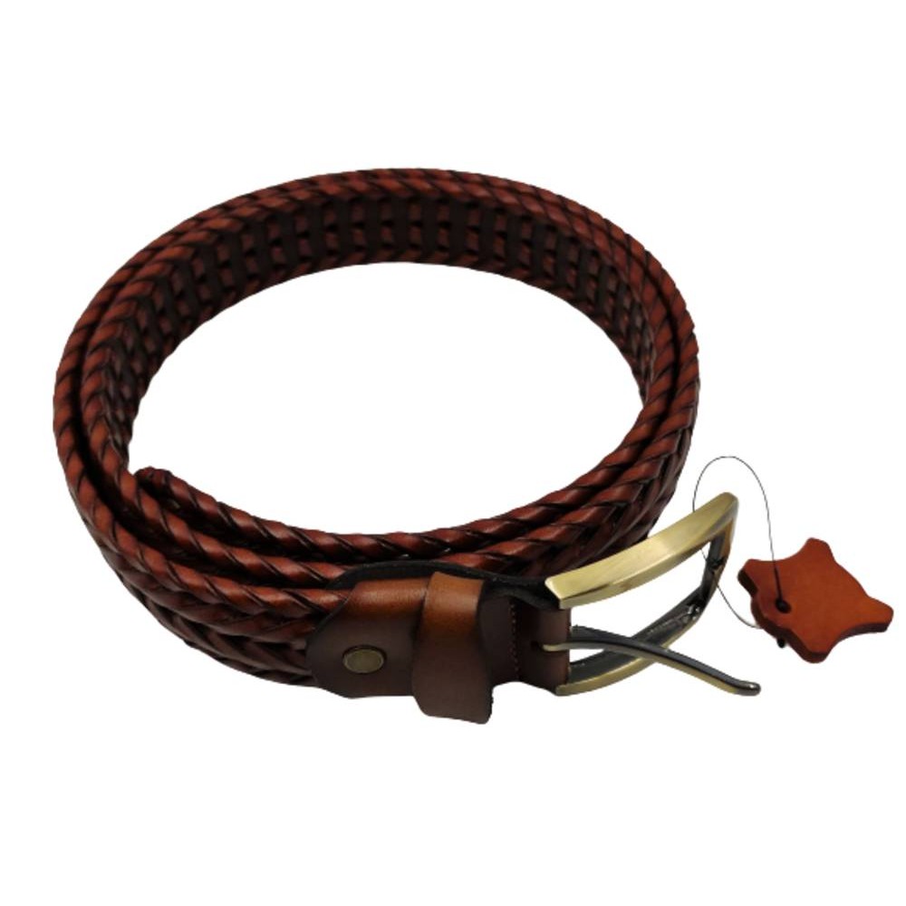 Ζώνη Δέρμα Ανδρική 100032 πλεκτη ταμπά