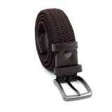 Legend Accessories LGD-16 Ελαστική Πλεκτή Ανδρική Ζώνη Δερμάτινη Καφέ 4