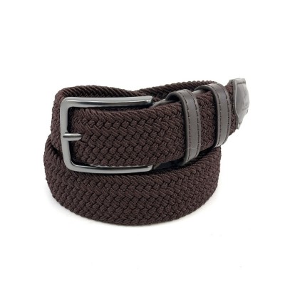 Legend Accessories LGD-16 Elastic Knitted Men's Leather Brown Belt