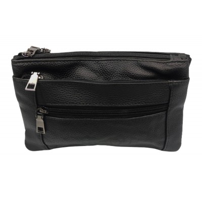 Τσαντά Μέσης δέρμα domus 30-825 μαύρο