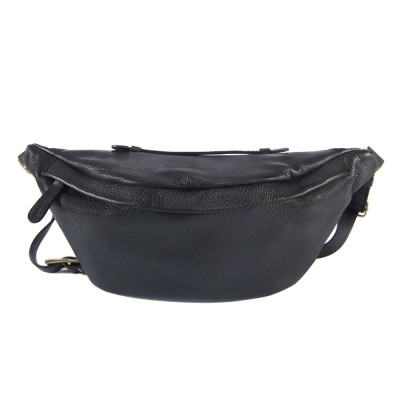 Τσαντάκι Μέσης μεγάλο δέρμα domus 99-400 μαύρο