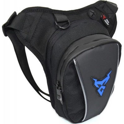 MotoCentric Τσαντάκι Μηρού Μαύρο/μπλε Αναβάτη MC-0105
