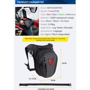 MotoCentric Τσαντάκι Μηρού Μαύρο/μπλε Αναβάτη MC-0105 Τσάντες