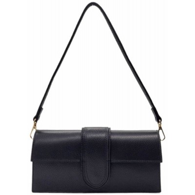 DOMUS Γυναικεία Τσάντα δέρμα Ιταλίας 40001982 Μαύρη