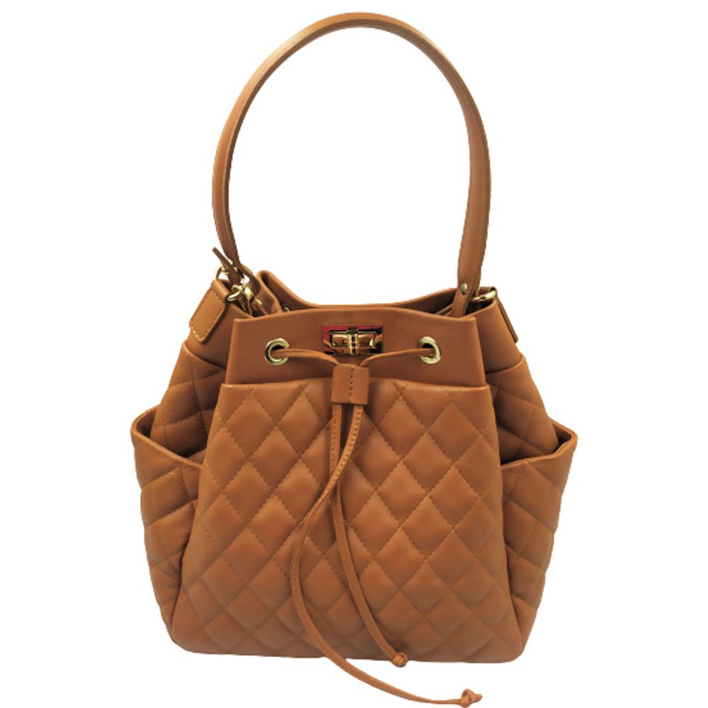 Τσάντα πουγκί δέρμα Ιταλίας Domus 42000109 ταμπά Bags