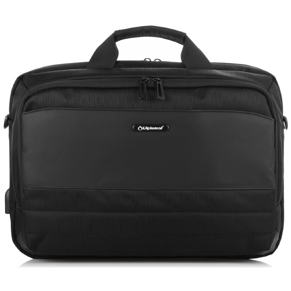 Diplomat Kingston Collection Τσάντα Ώμου / Χειρός 15.6"  KN94 Μαύρη Τσάντες