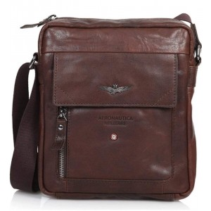 Aeronautica Militare AM-303 Leather Crossbody Bag Brown Bags