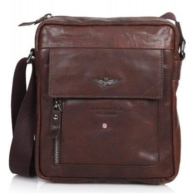 Aeronautica Militare AM-303 Leather Crossbody Bag Brown