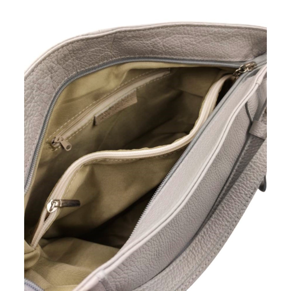 Τσάντα δέρμα Ιταλίας DOMUS 41000049 εκρού Τσάντες