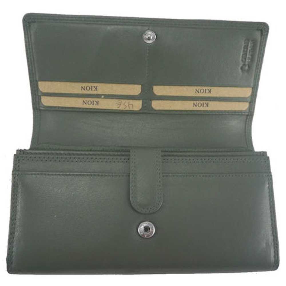 Kion Μεγάλο Δερμάτινο Γυναικείο Πορτοφόλι 1252A Πράσινο Πορτοφόλια