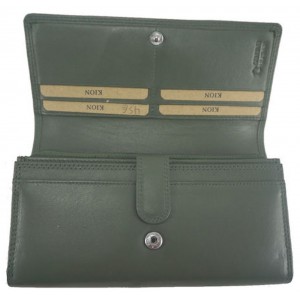Kion Μεγάλο Δερμάτινο Γυναικείο Πορτοφόλι 1252A Πράσινο Πορτοφόλια