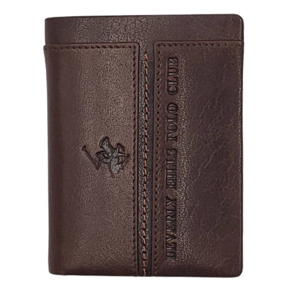Beverly Hills Polo Club BH-1566 Δέρμα Πορτοφόλι καρτοθηκη καφέ