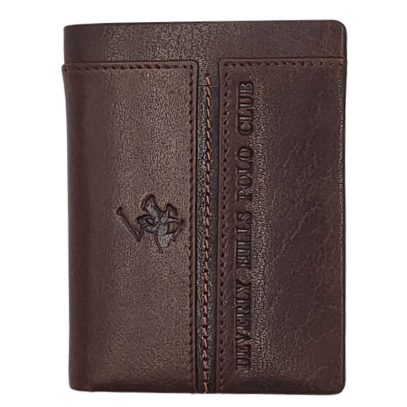 Beverly Hills Polo Club BH-1566 Δέρμα Πορτοφόλι καρτοθηκη καφέ Beverly hills Polo club