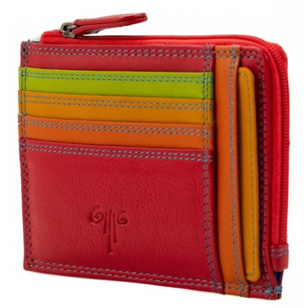 Δερμάτινη καρτοθήκη με φερμουάρ KION 17/4 ΚΟΚΚΙΝΟ Πορτοφόλια