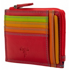 Δερμάτινη καρτοθήκη με φερμουάρ KION 17/4 ΚΟΚΚΙΝΟ Πορτοφόλια