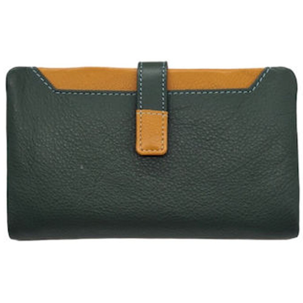 Kion Μεγάλο Δερμάτινο Γυναικείο Πορτοφόλι 3399Μ Πράσινο με κίτρινο. Wallets