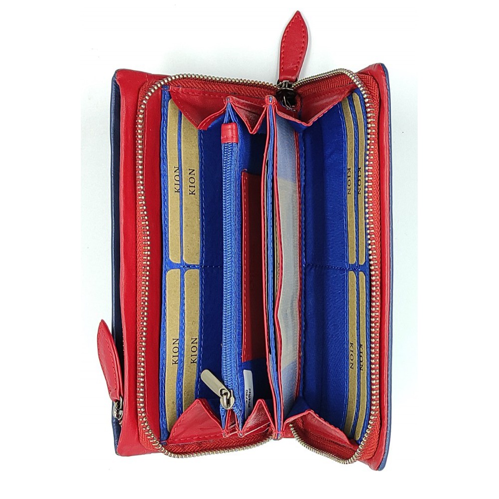 Kion Δέρμα πορτοφόλι μεγάλο 3790 μπλε Πορτοφόλια