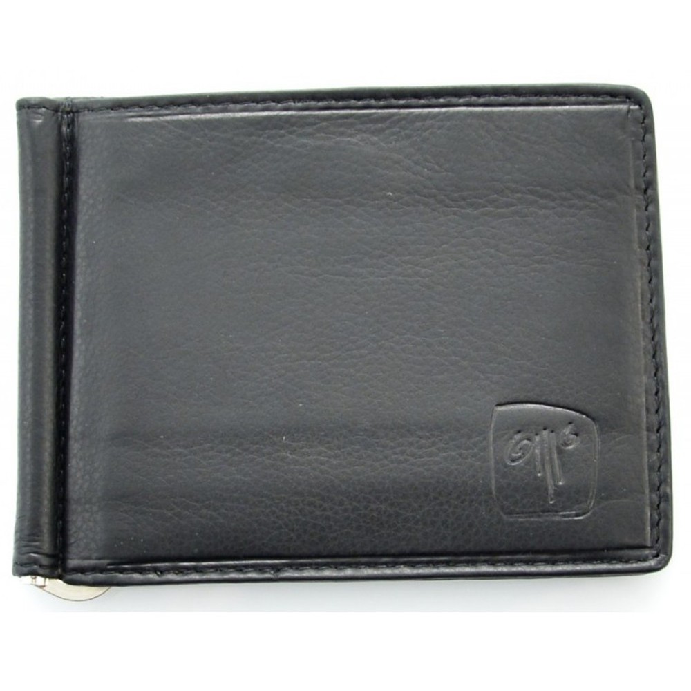 Kion Πορτοφόλι δέρμα C-232 με μεταλλικό έλασμα μαύρο Πορτοφόλια