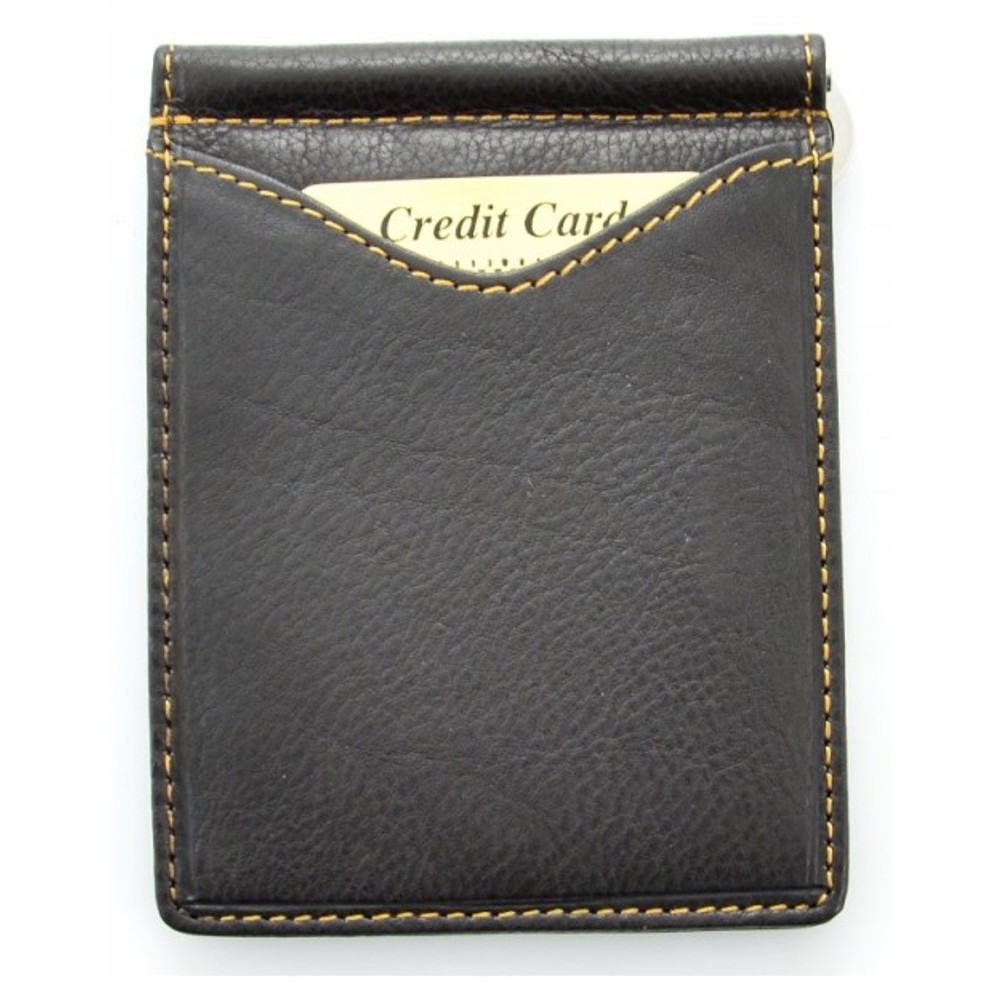 Kion Πορτοφόλι δέρμα C-232 με μεταλλικό έλασμα καφέ Wallets