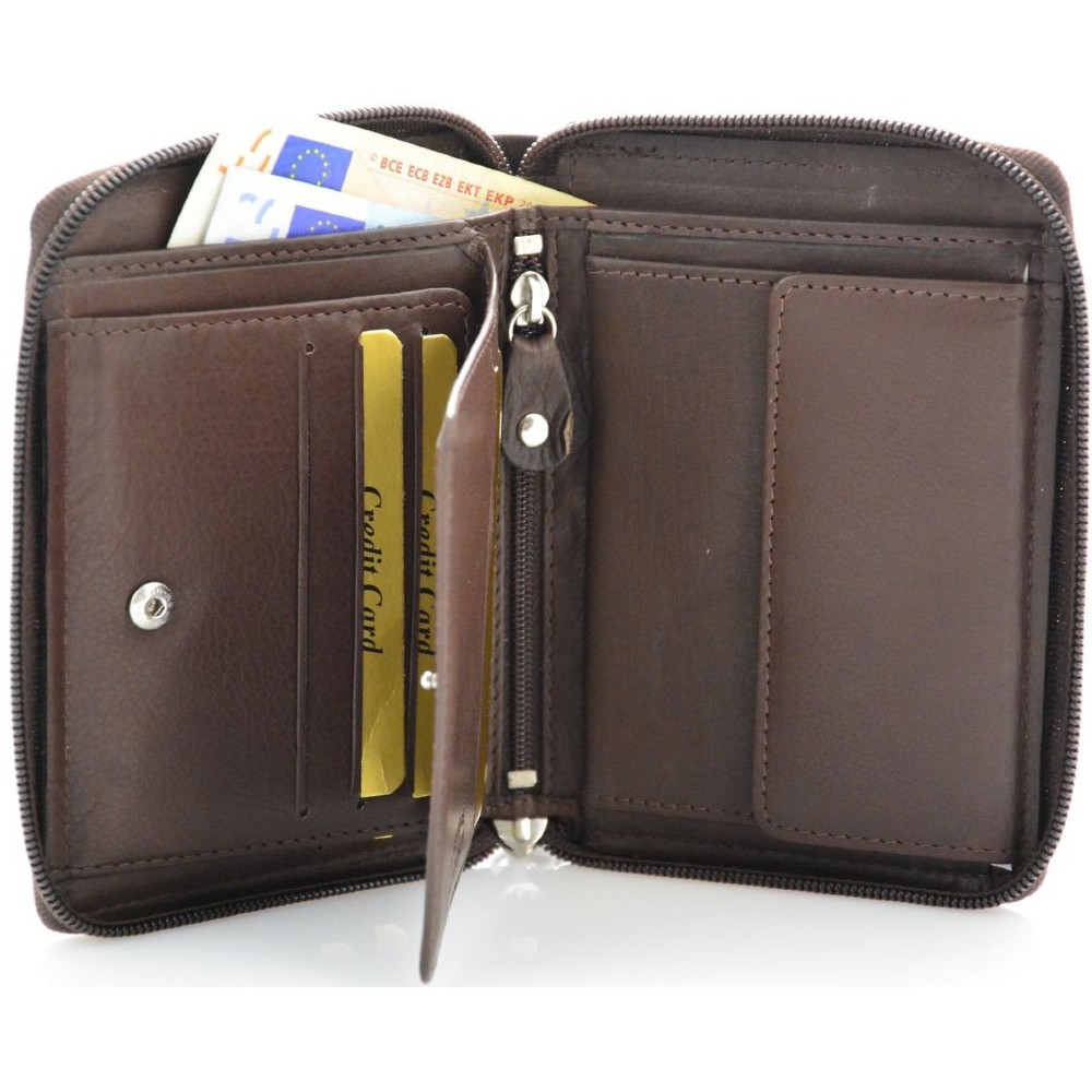 Ανδρικό Πορτοφόλι δέρμα ΚΙΟΝ CA-1083Z καφέ Πορτοφόλια