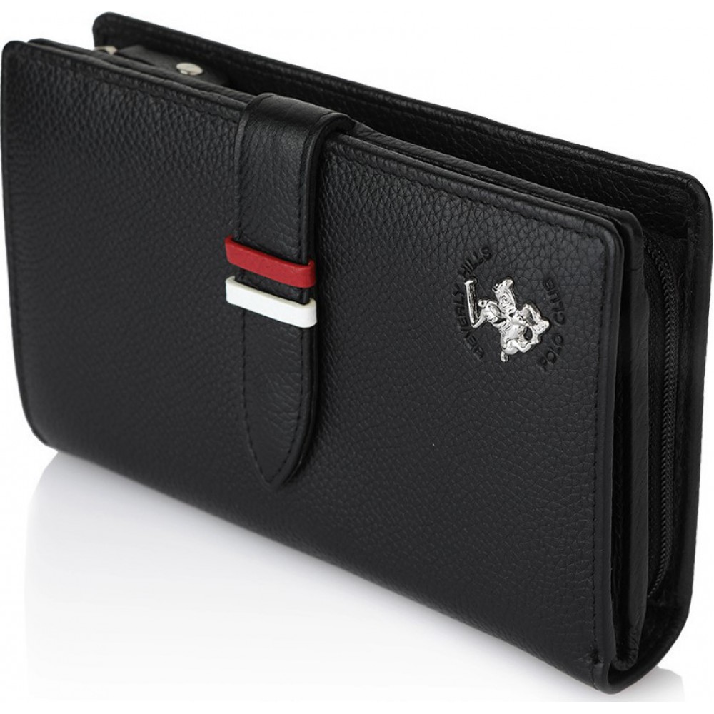 POLO CLUB BEVERLY HILLS BH-1353 Γυναικείο Πορτοφόλι δέρμα μαύρο Πορτοφόλια