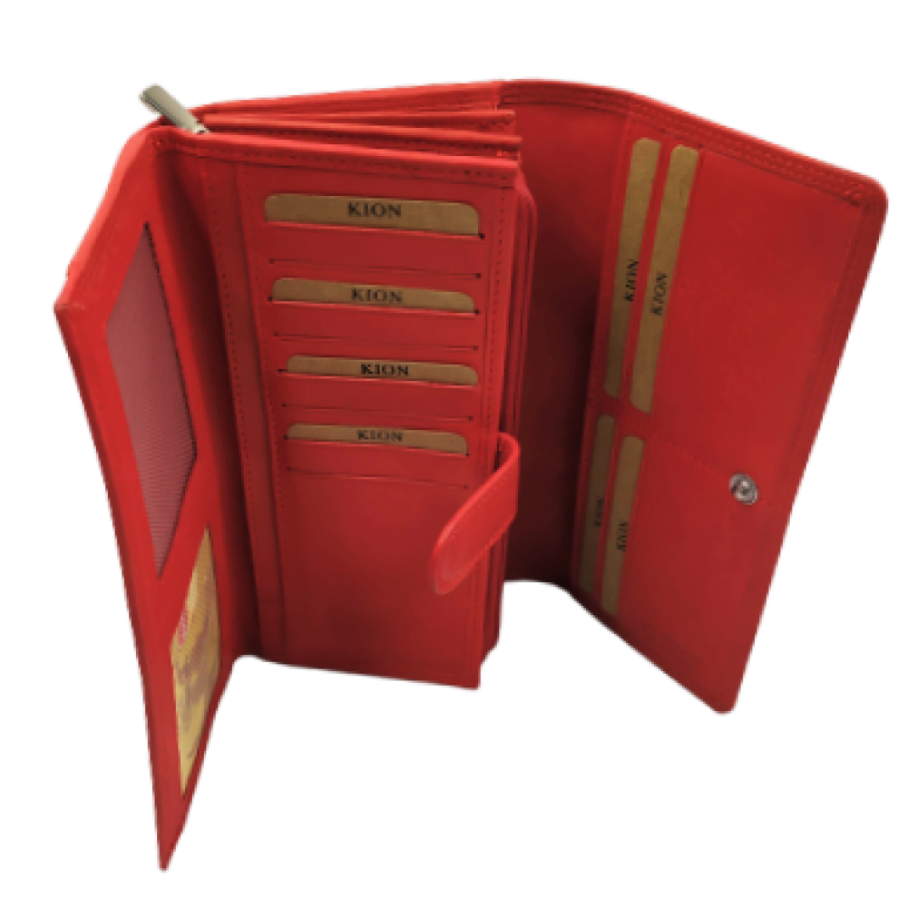 Kion Δέρμα Μεγάλο κόκκινο πορτοφολι 1252Α Wallets