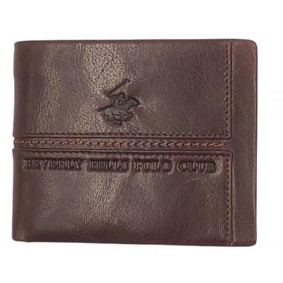 Beverly Hills Polo Club BH-1561 Δέρμα Πορτοφόλι μικρο καφέ