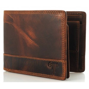 Kion KR-27 RFID karra ανδρικό πορτοφόλι δέρμα καφέ Πορτοφόλια