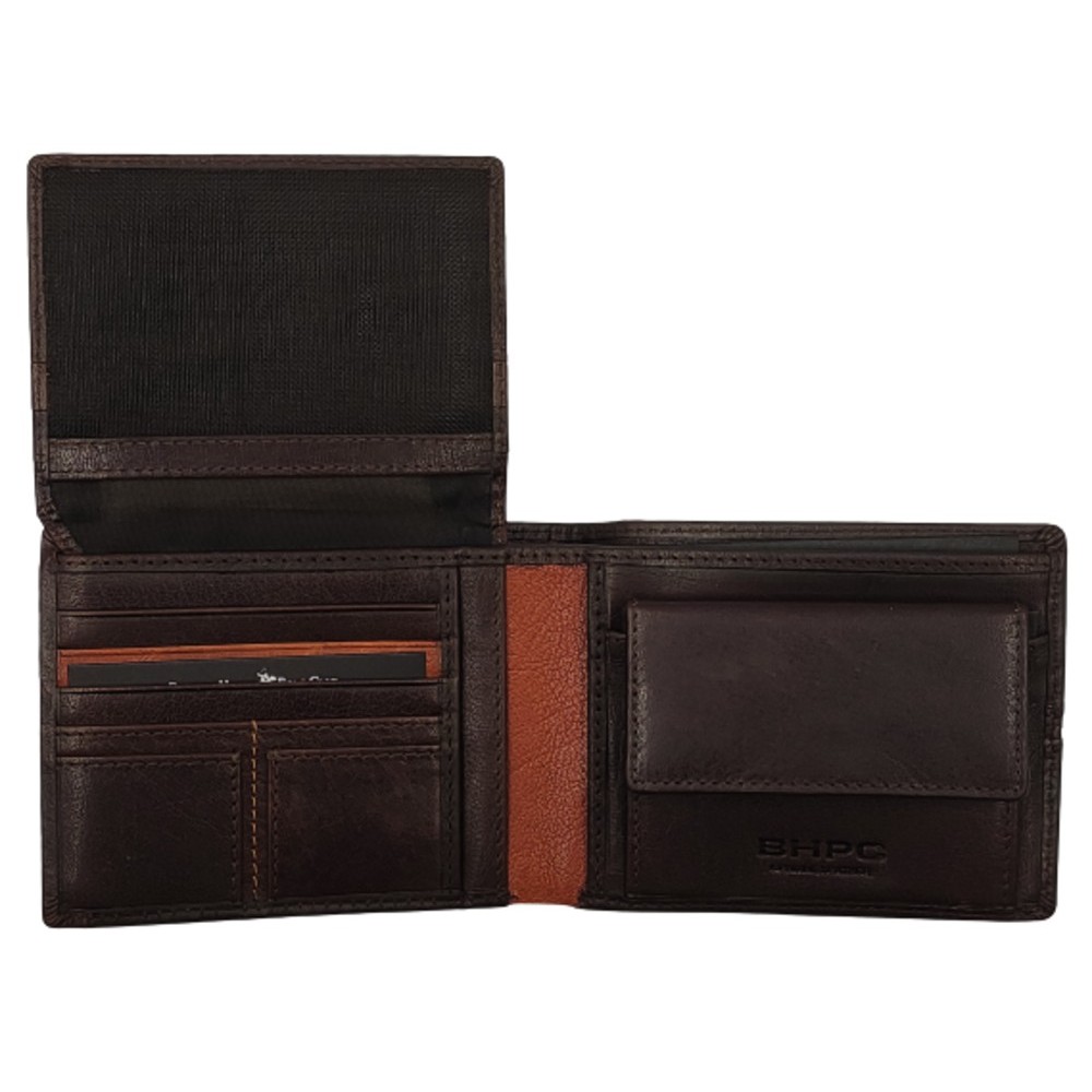 Beverly Hills Polo Club BH-1563 Δέρμα Πορτοφόλι καφέ Wallets