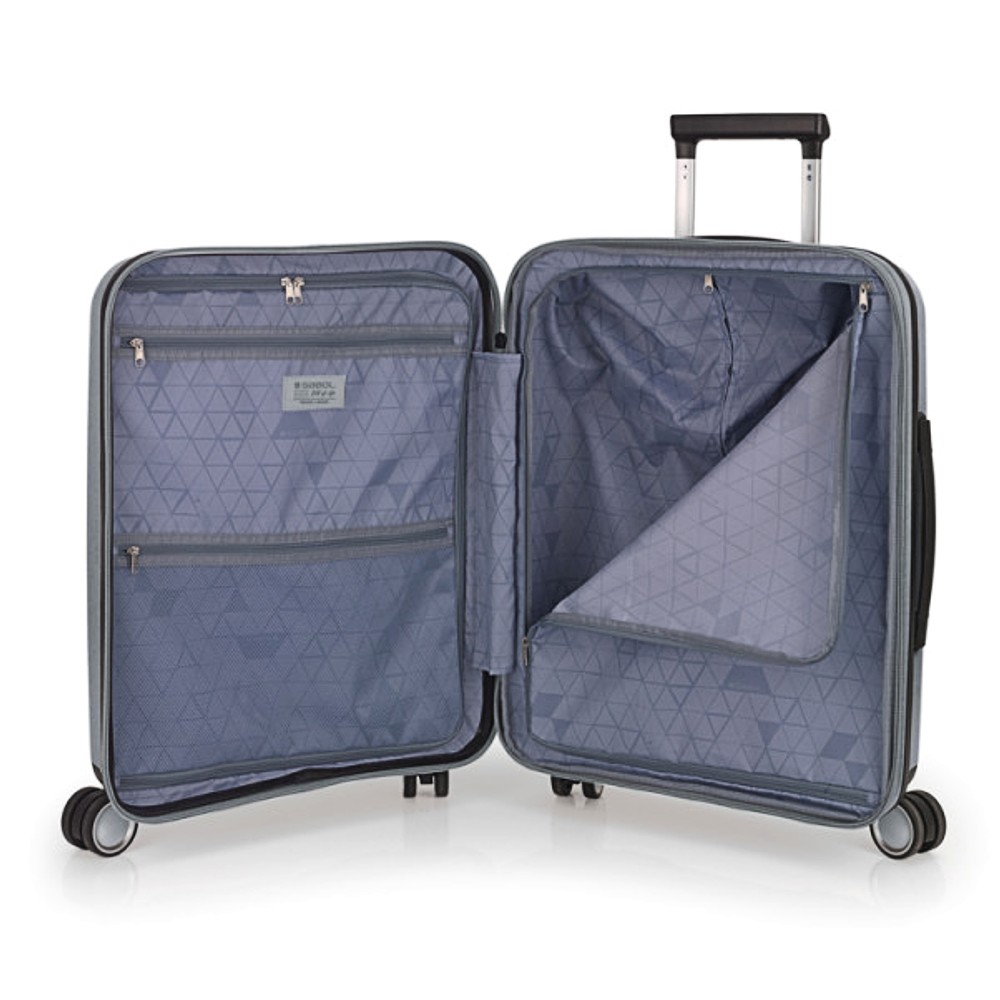 Gabol 123922-022 Brooklyn Expandable Cabin Case 55cm Βαλίτσα Καμπίνας Ασημί Είδη ταξιδιού