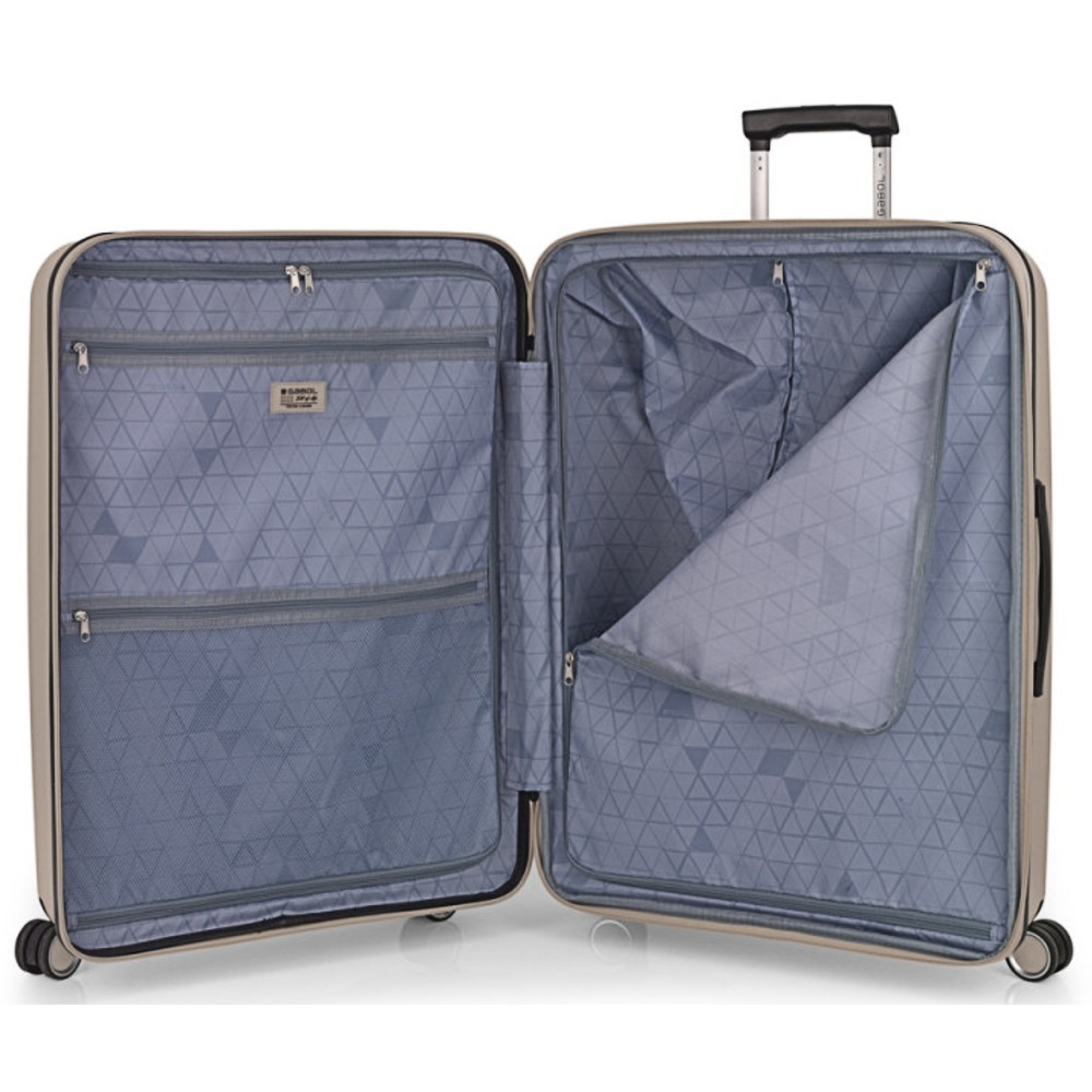 Gabol 123947-006 Brooklyn Expandable Μεγάλη Βαλίτσα 75cm Μπεζ Travel Items