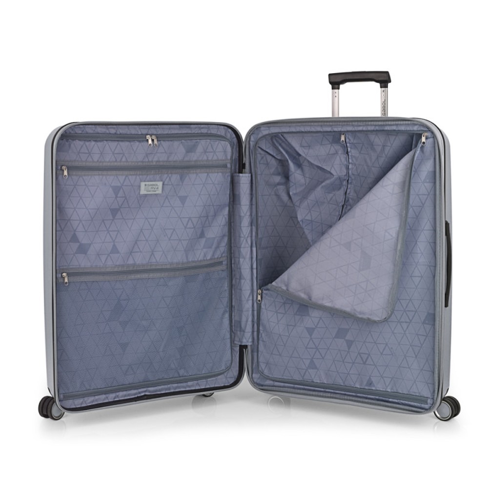 Gabol 123947-022 Brooklyn Expandable Μεγάλη Βαλίτσα 75cm Ασημί Είδη ταξιδιού