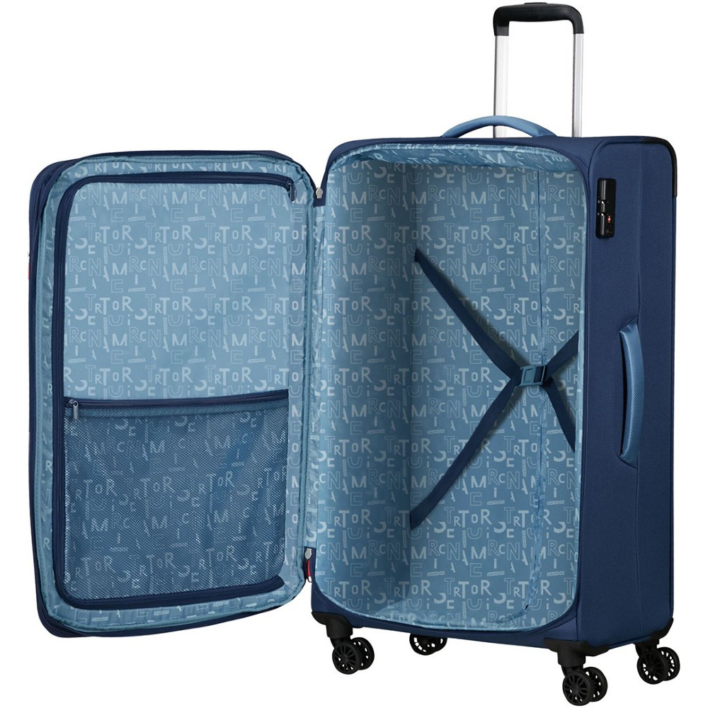 American Tourister 146518-6636 Pulsonic Spinner Exp Μεγάλη Βαλίτσα 81cm Combat Navy Είδη ταξιδιού
