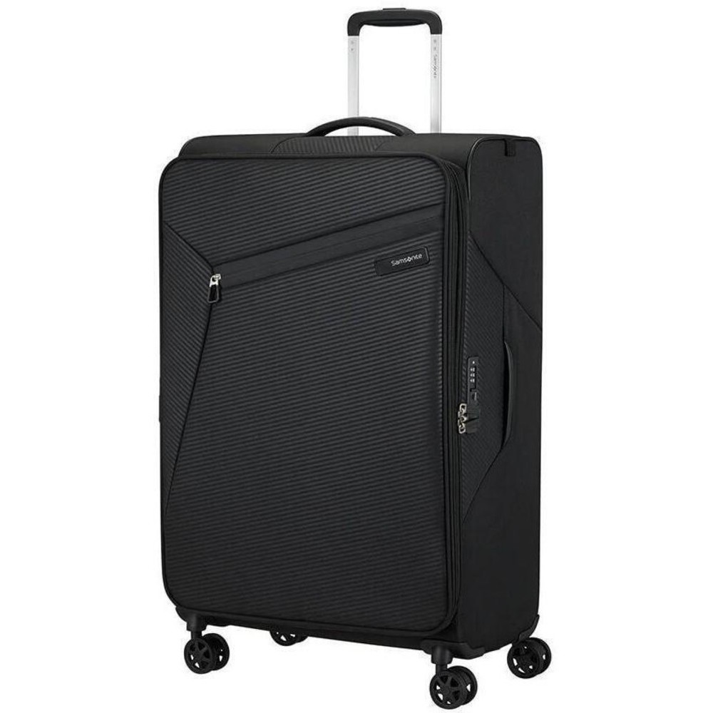 Samsonite 146854-1041 Litebeam Spinner Expandable Μεγάλη Βαλίτσα Ταξιδίου 77cm Μαύρη Είδη ταξιδιού